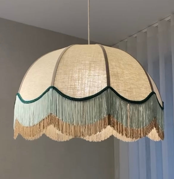 Abat-Jour Modelo Cúpula com 2 Franjas – Look Vintage