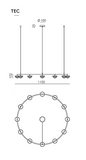 Candeeiro Teto Hado - 110cm  C1331/12 0225