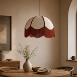 Abat-Jour Vintage com Franjas Terracota