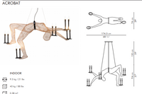 Candeeiro tecto Acrobata 10 luzes