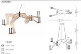 Candeeiro tecto Acrobata 10 luzes