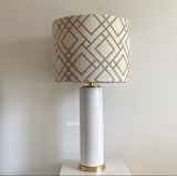 Candeeiro Cilindro Branco com Abat-Jour Evoline